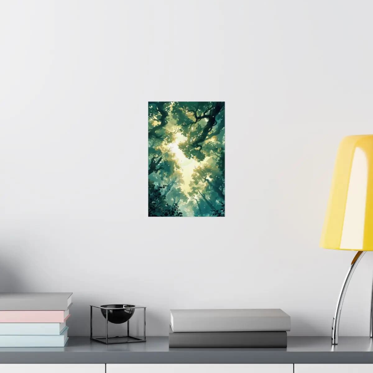 Celestial Light Through the Enchanted Canopy - Matte Vertical Posters mockup angle 8