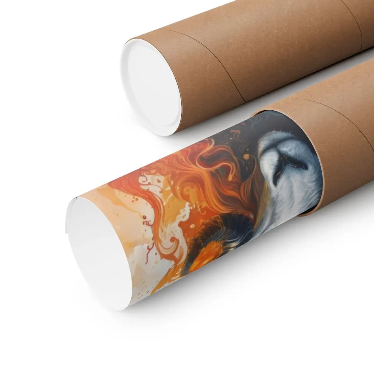 Mystical Ram Between Flame and Storm - Matte Vertical Posters mockup angle 3