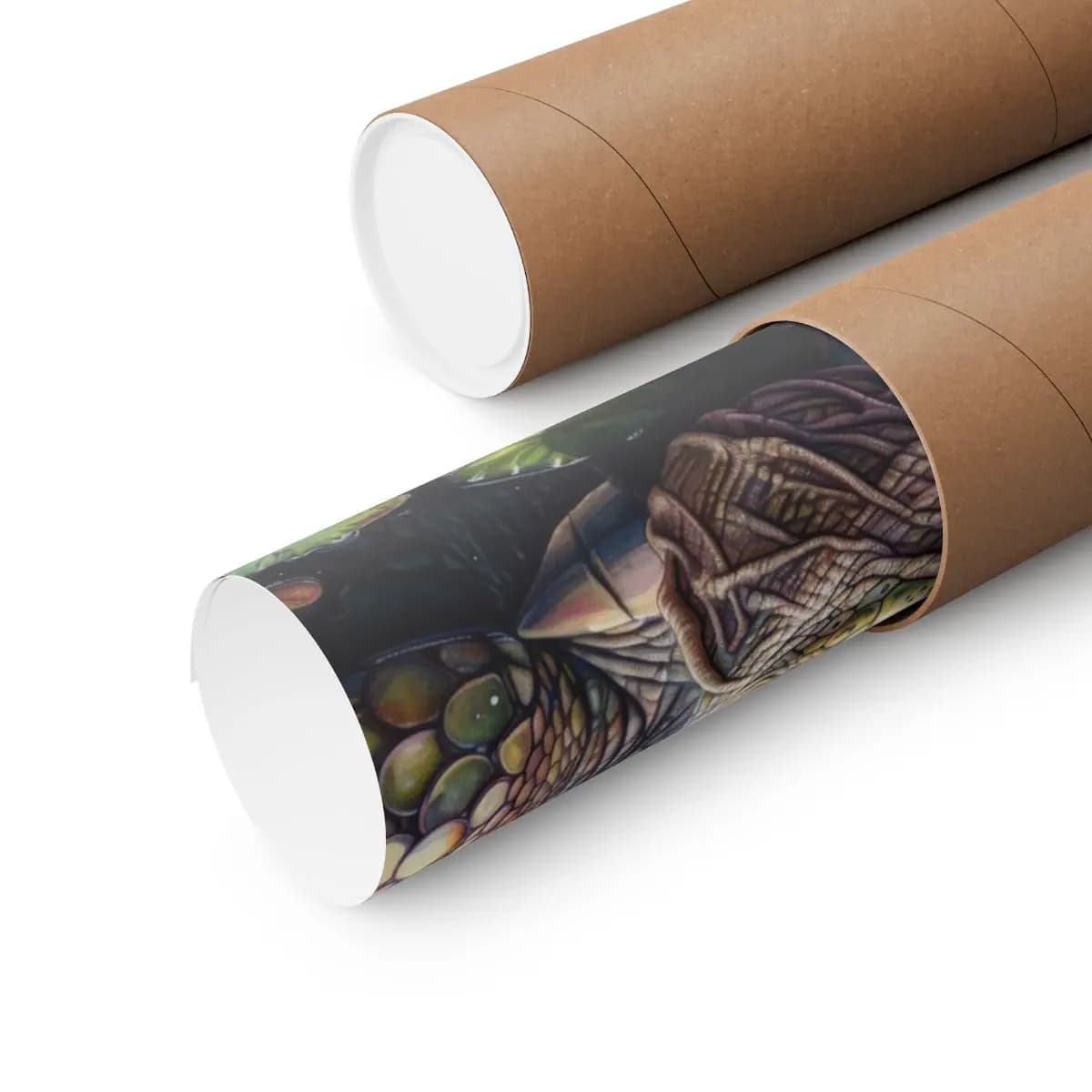Majestic Pond Turtle Among Water Lilies - Matte Vertical Posters mockup angle 3