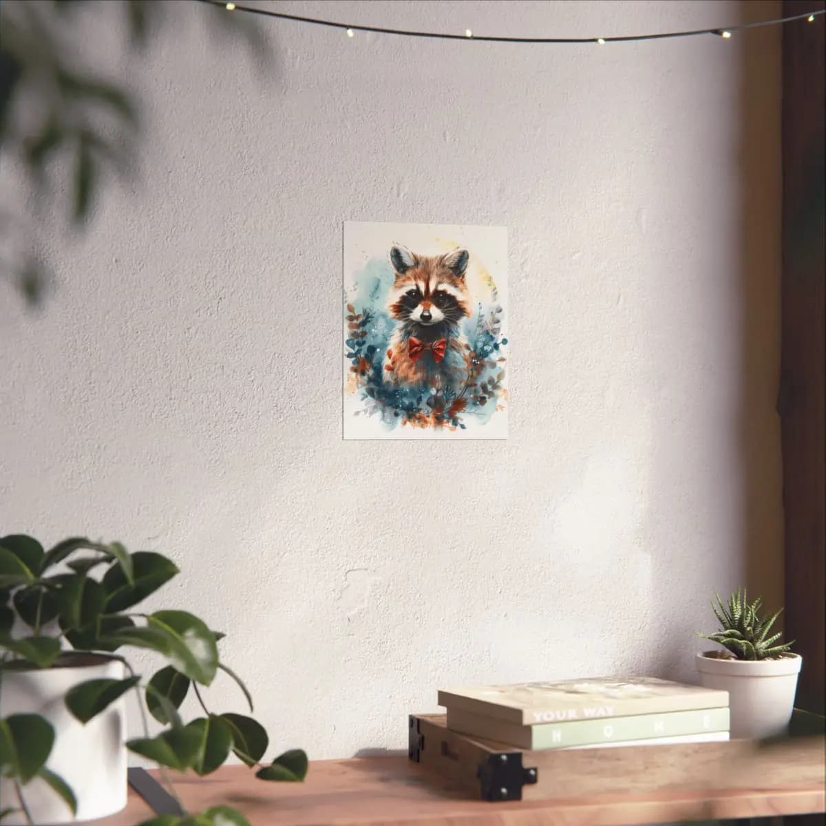 Dapper Raccoon with a Red Bow Tie - Matte Vertical Posters mockup angle 6