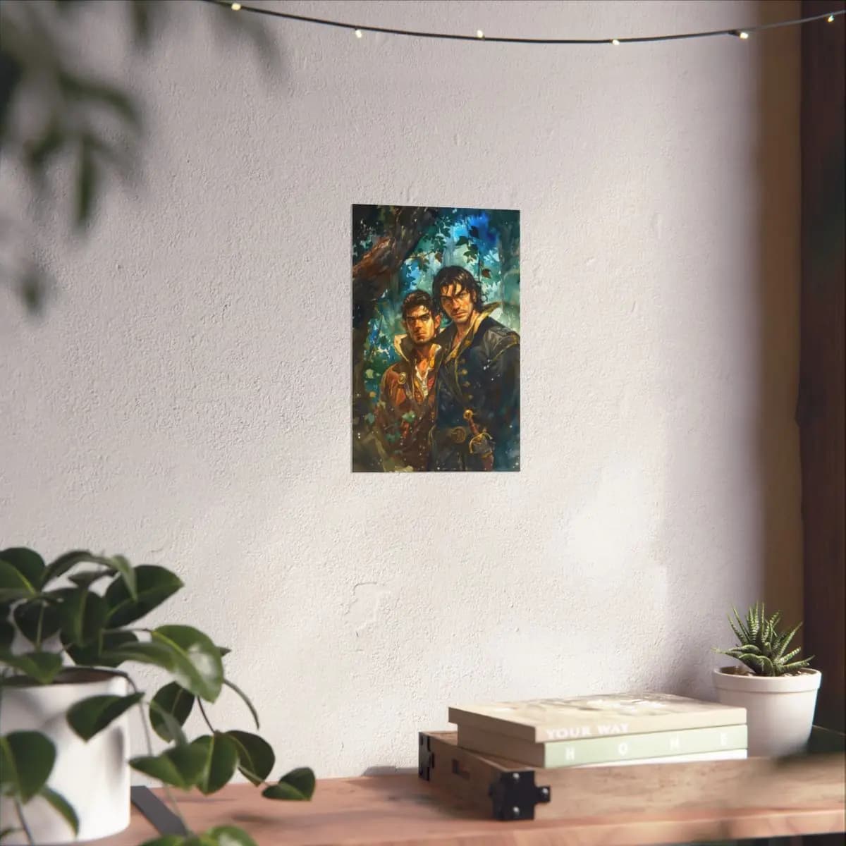 Two Adventurers in an Enchanted Forest - Matte Vertical Posters mockup angle 6