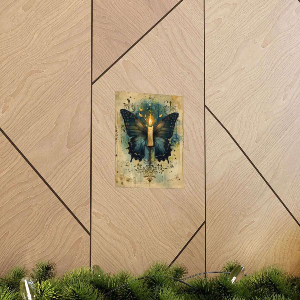 Butterfly Wings and Mystical Candlelight - Matte Vertical Posters mockup angle 5