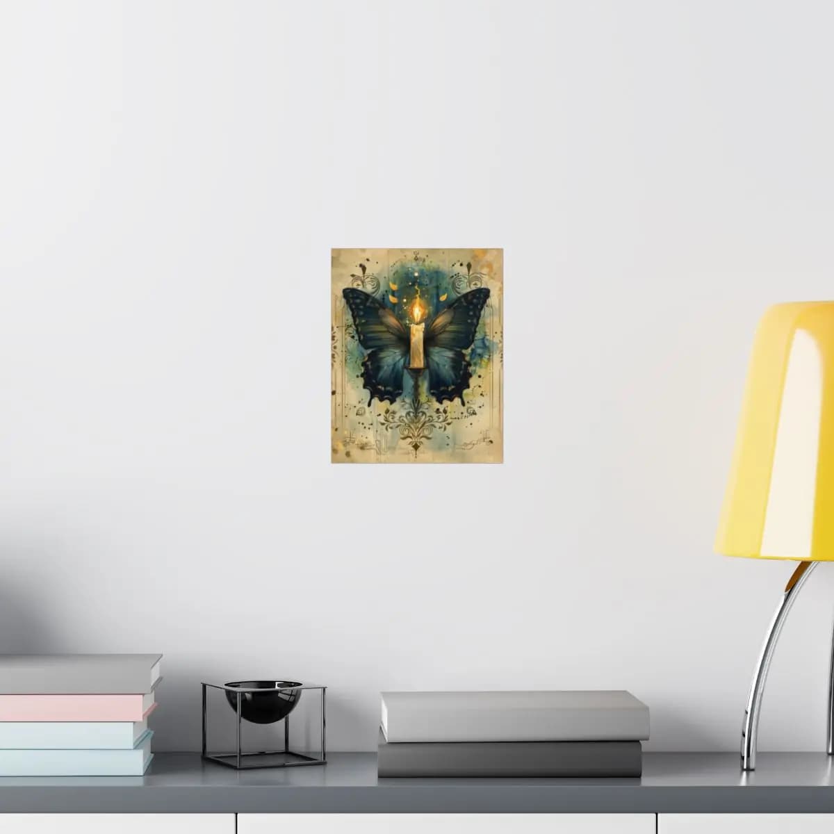 Butterfly Wings and Mystical Candlelight - Matte Vertical Posters mockup angle 8