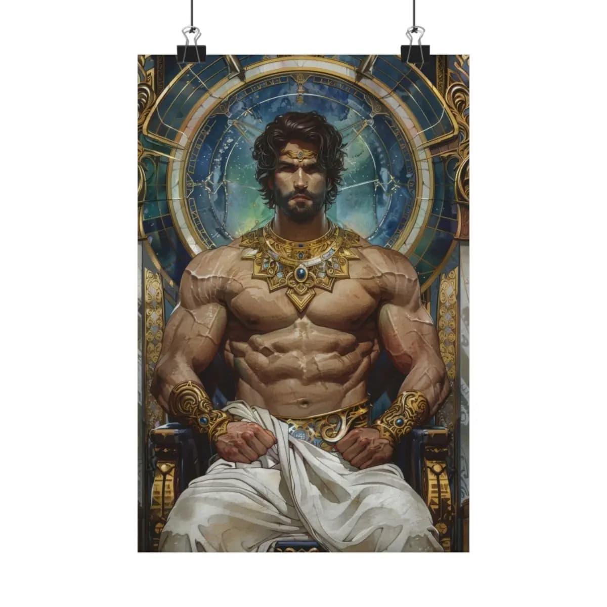 The Divine King upon His Celestial Throne - Matte Vertical Posters mockup angle 1