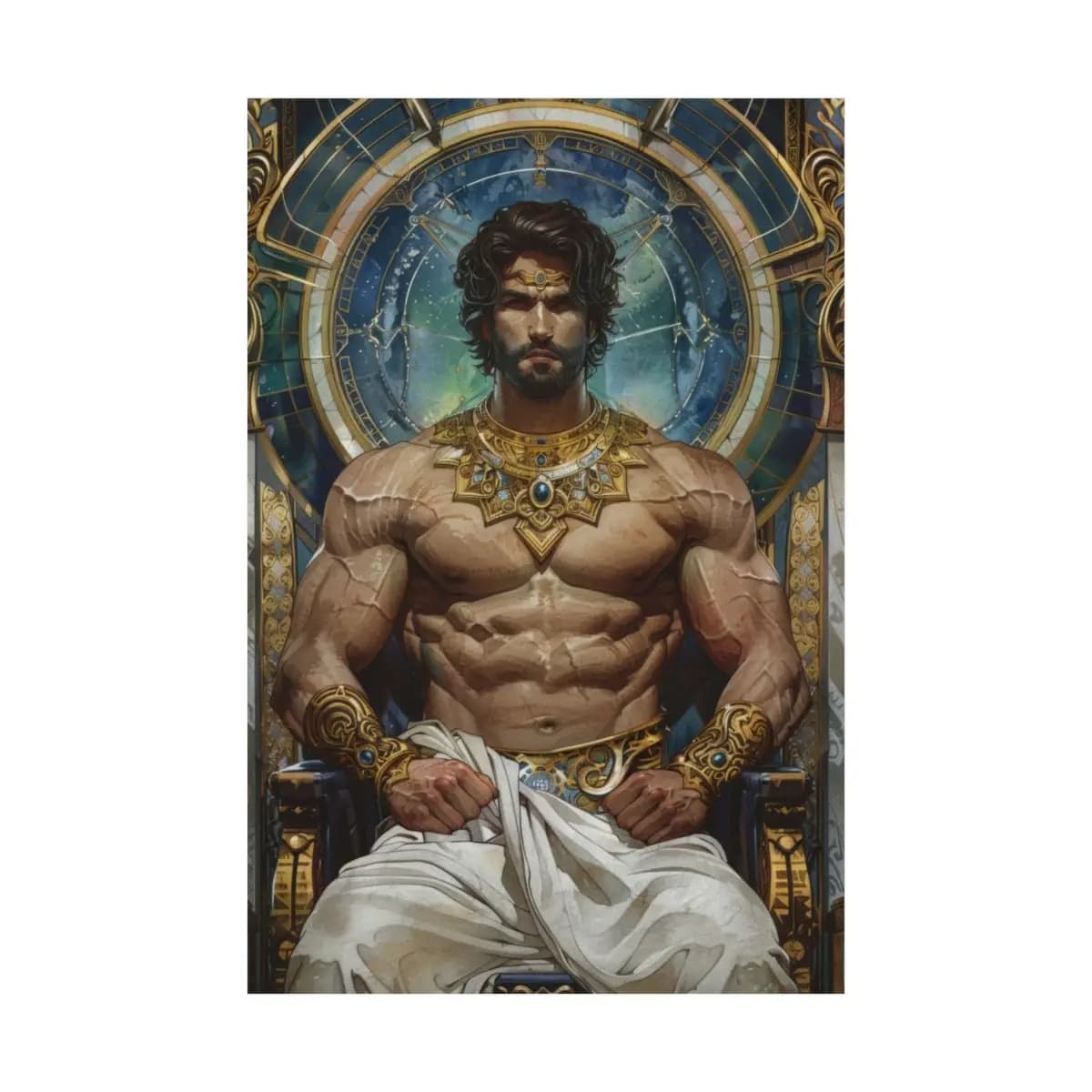 The Divine King upon His Celestial Throne - Matte Vertical Posters mockup angle 2
