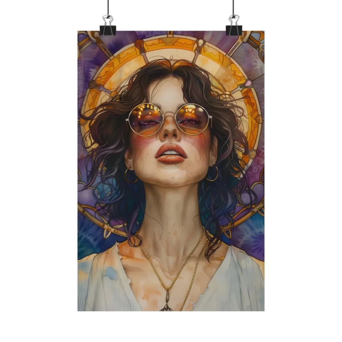 Radiant Art Nouveau Muse - Matte Vertical Posters mockup angle 1