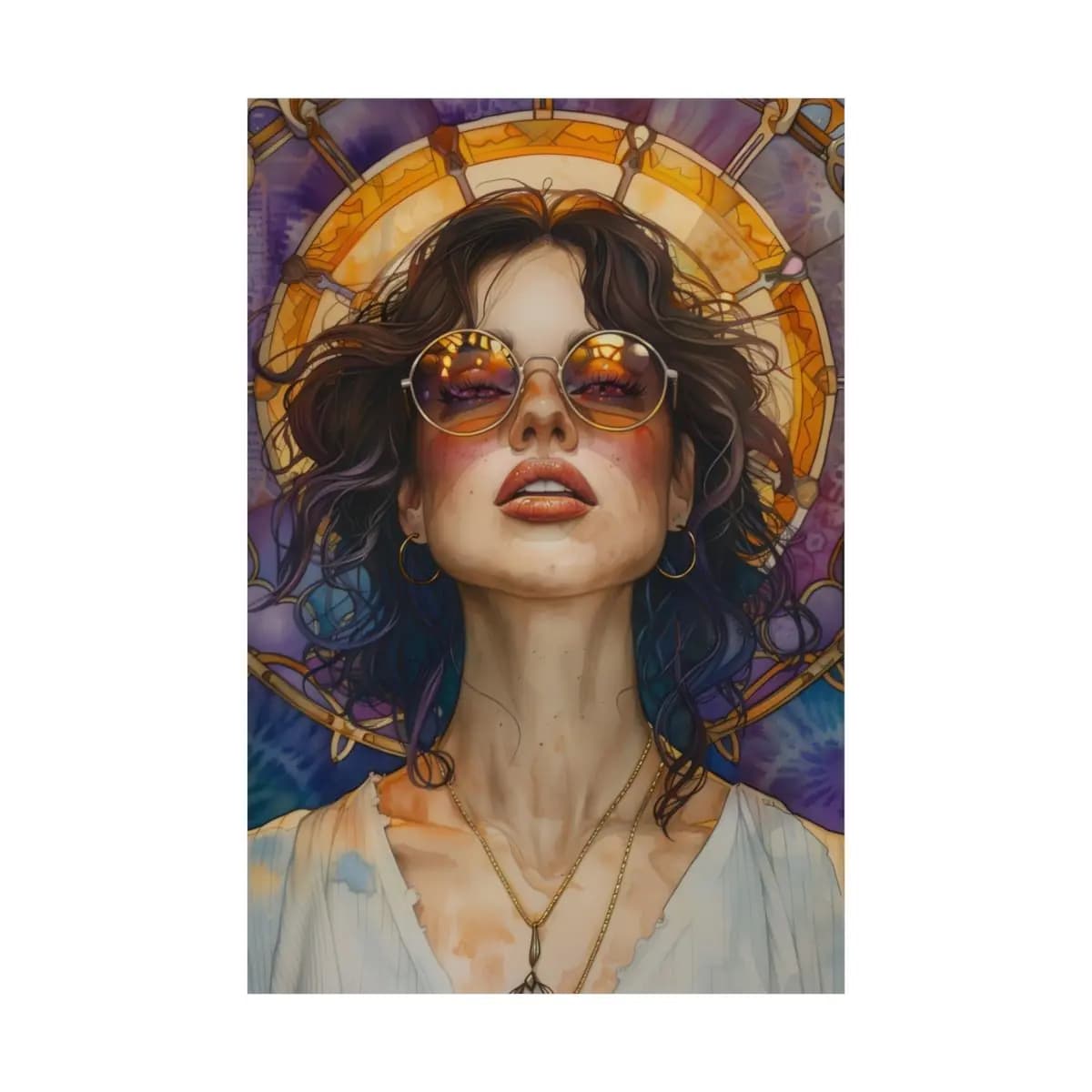 Radiant Art Nouveau Muse - Matte Vertical Posters mockup angle 2
